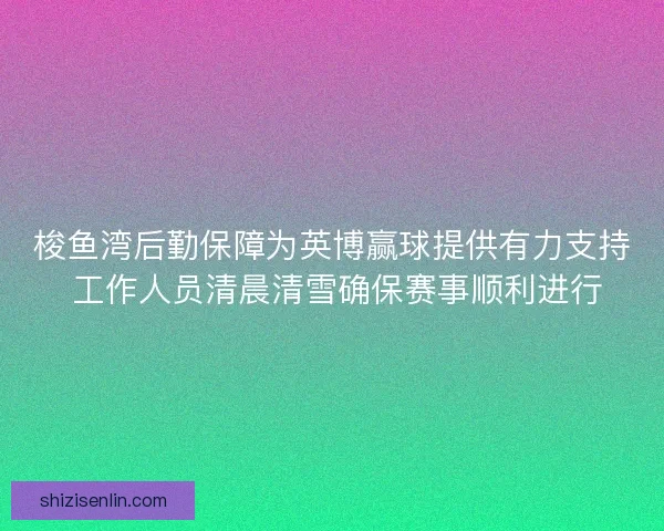 梭鱼湾后勤保障为英博赢球提供有力支持 工作人员清晨清雪确保赛事顺利进行 梭鱼湾后勤保障为英博赢球提供有力支持 工作人员清晨清雪确保赛事顺利进行