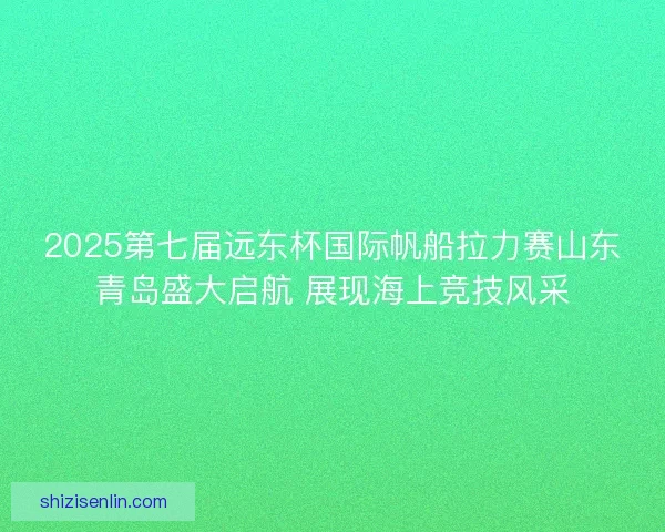 2025第七届远东杯国际帆船拉力赛山东青岛盛大启航 展现海上竞技风采