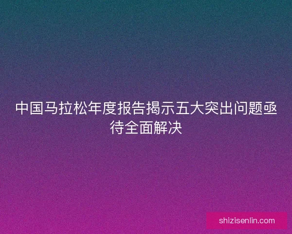 中国马拉松年度报告揭示五大突出问题亟待全面解决 中国马拉松年度报告揭示五大突出问题亟待全面解决