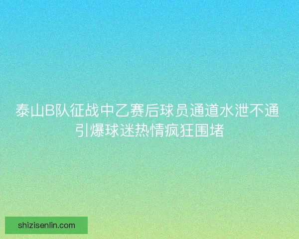 泰山B队征战中乙赛后球员通道水泄不通 引爆球迷热情疯狂围堵